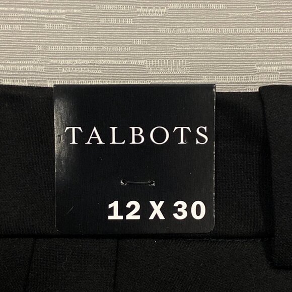 Talbots Dress Pants Womens 12 32x30 Black Nylon Tapered Office Trousers - Picture 7 of 15
